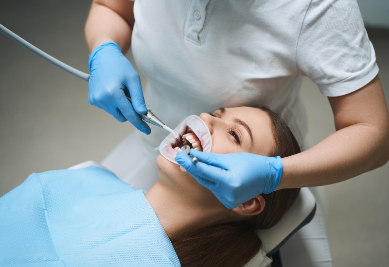 Patient having cosmetic dentistry treatment at Dental Park in McAllen, TX